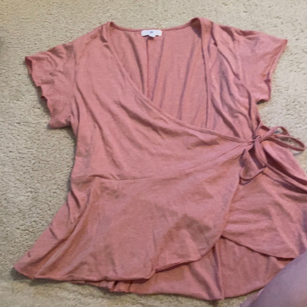 Dusty rose pink wrap top